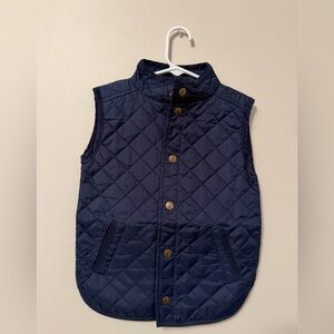 Little English Navy Quilted Kids Vest